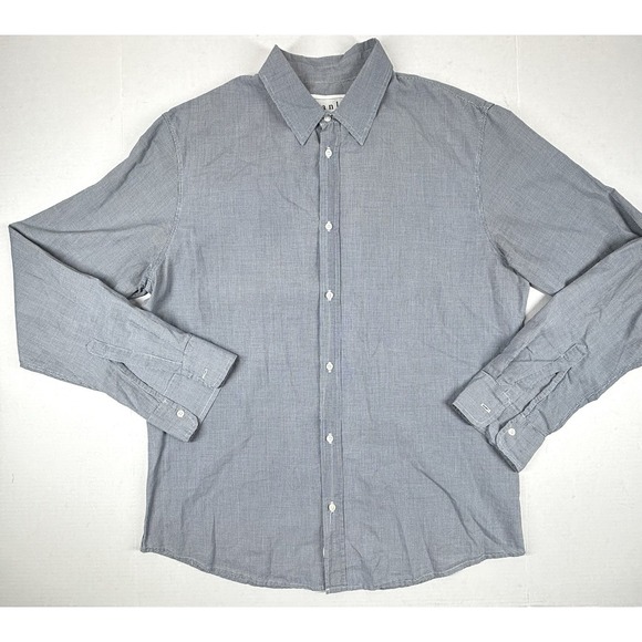 Frank & Eileen Shirt Micro Check Super 100's 2 Ply Shirt XL Blue Button Up EUC - Picture 10 of 10